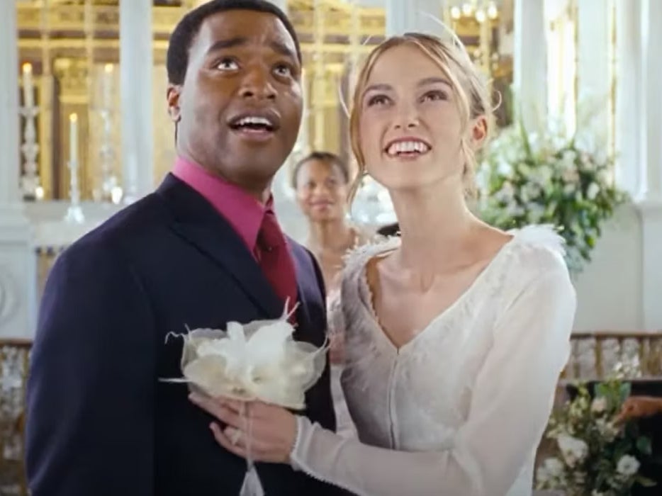 Ejiofor and Knightley in the ‘Love Actually’ wedding scene