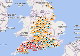 Flood alerts and warnings currently in place for England