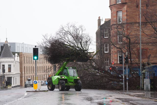 The storm caused major damage across Scotland (Jane Barlow/PA)