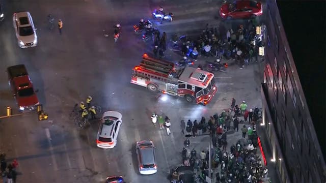Eagles Celebration Car Crash