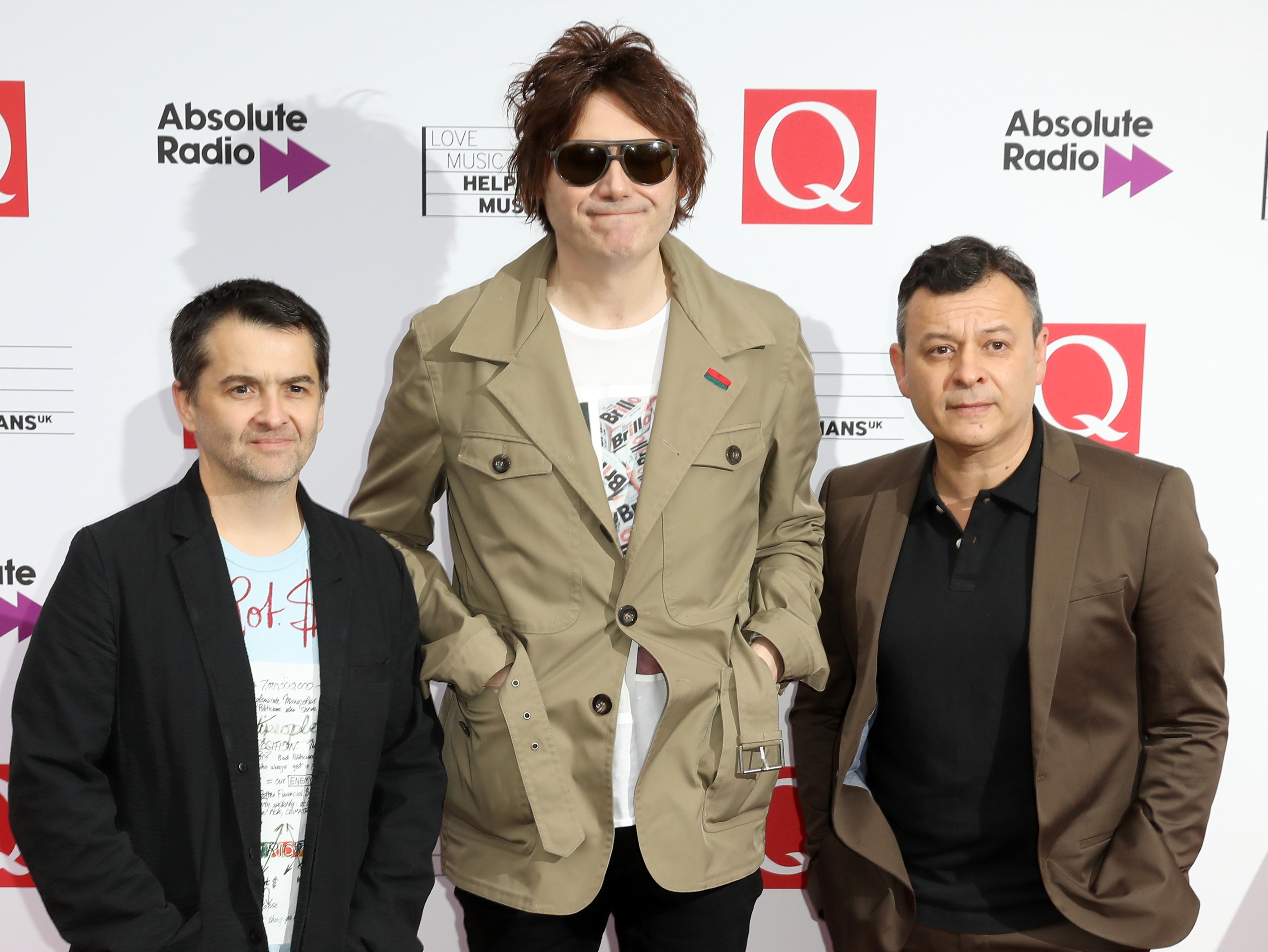 LR: Manic Street Preachers Membros Sean Moore, Nicky Wire e James Dean Bradfield