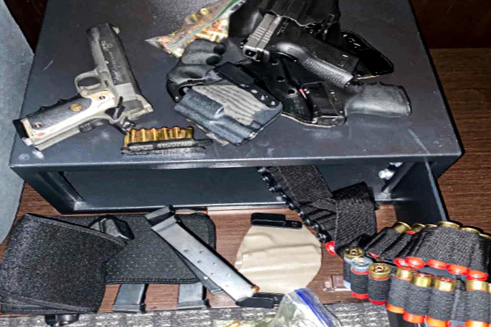 A collection of weapons (pictured) was obtained from Three Percenter militia member Ronald Mele following the January 6 attacks