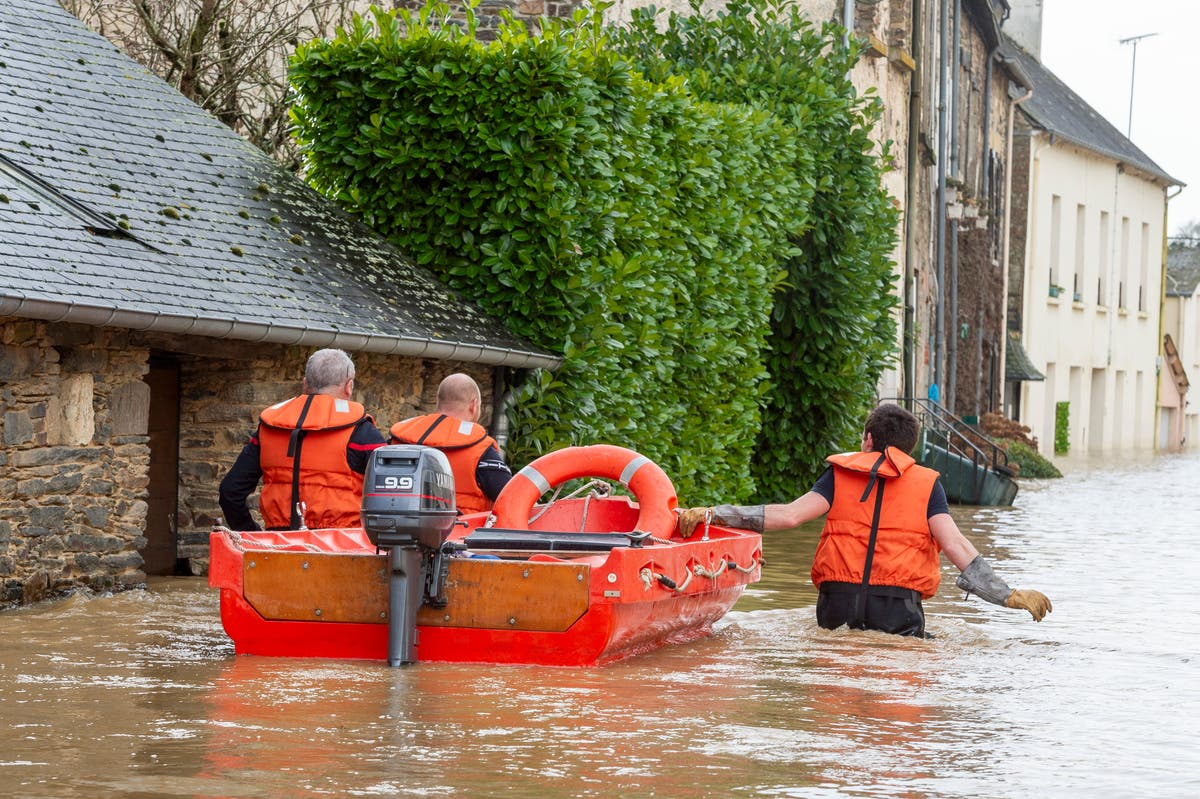 Residents rescued from flooded homes by boat as Storm Herminia batters France