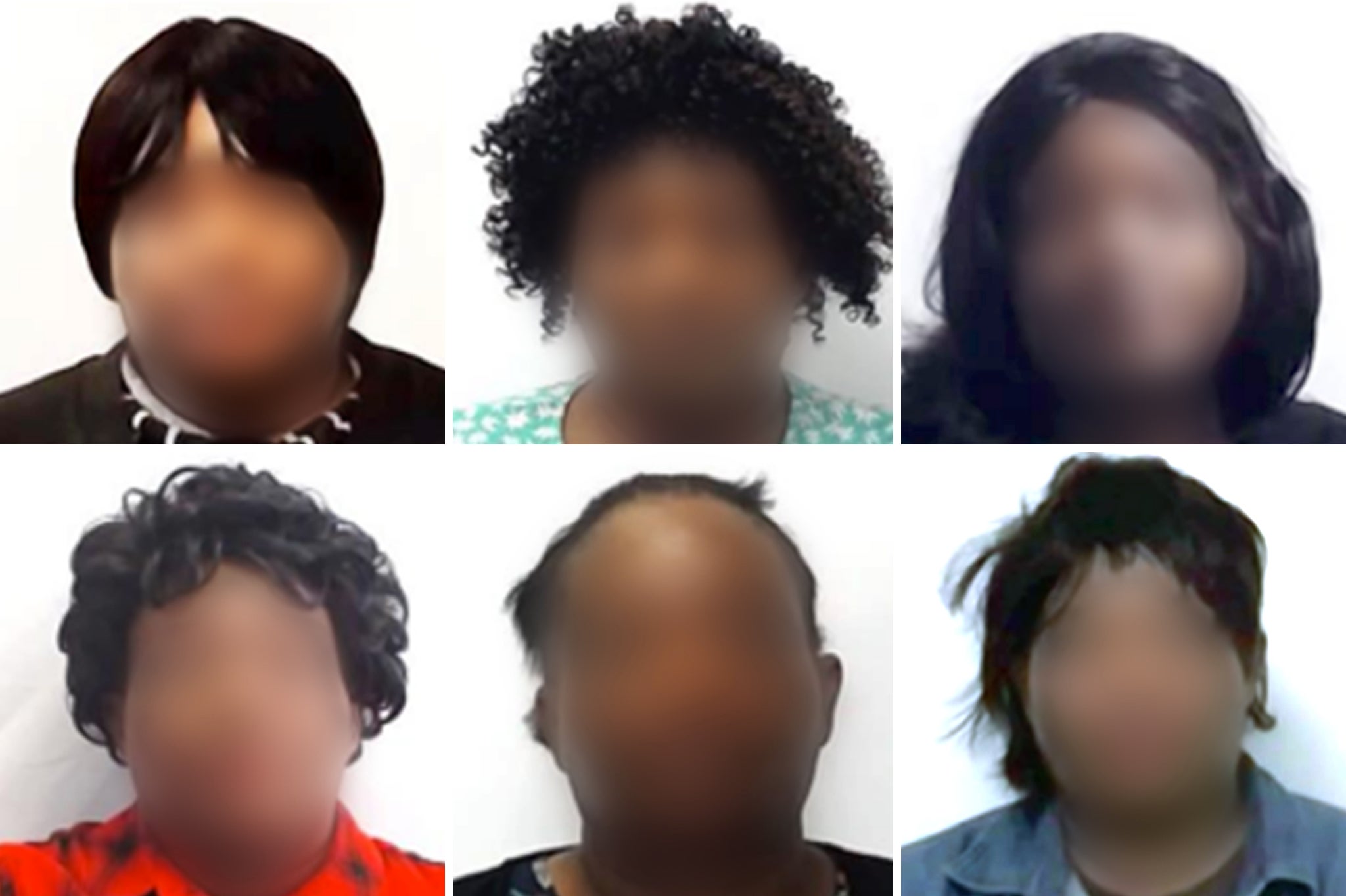 Some of the wigs and disguises the suspect was alleged to have used while taking Life in the UK tests