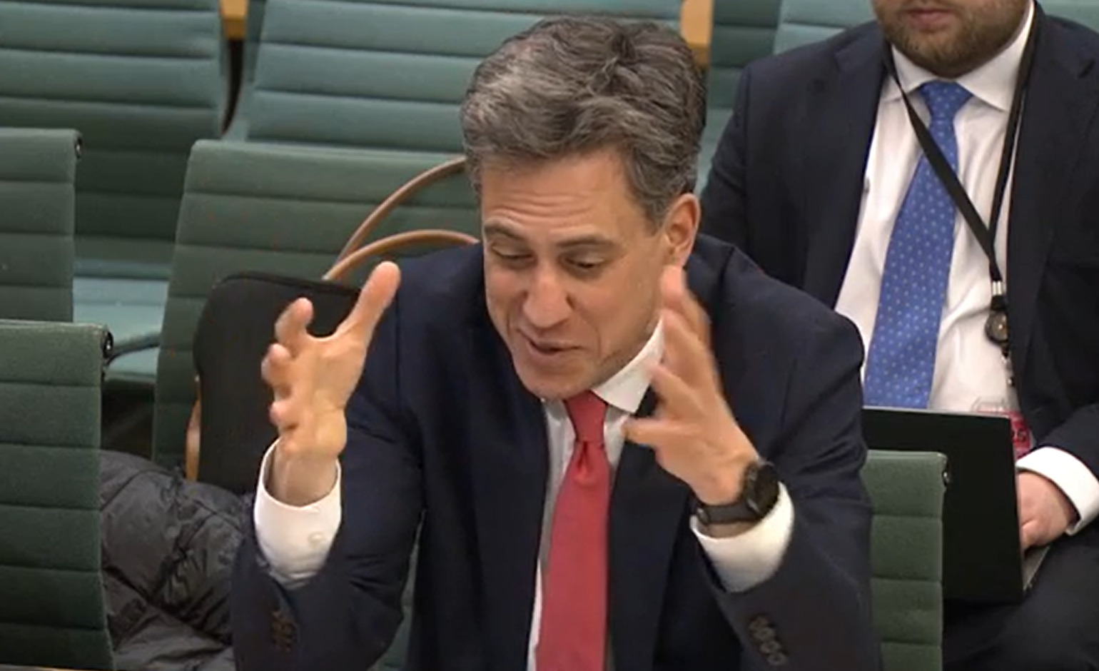 Ed Miliband pictured at the environmental audit committee