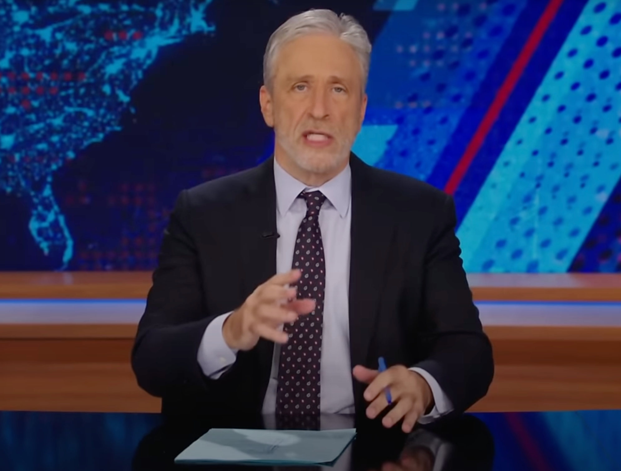 Jon Stewart has reflected on Donald Trump’s ‘exhausting’ first week as president