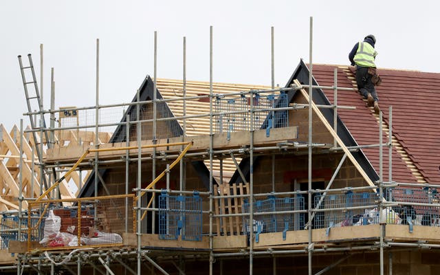 <p>New houses being constructed as house prices across the UK continue to rise</p>