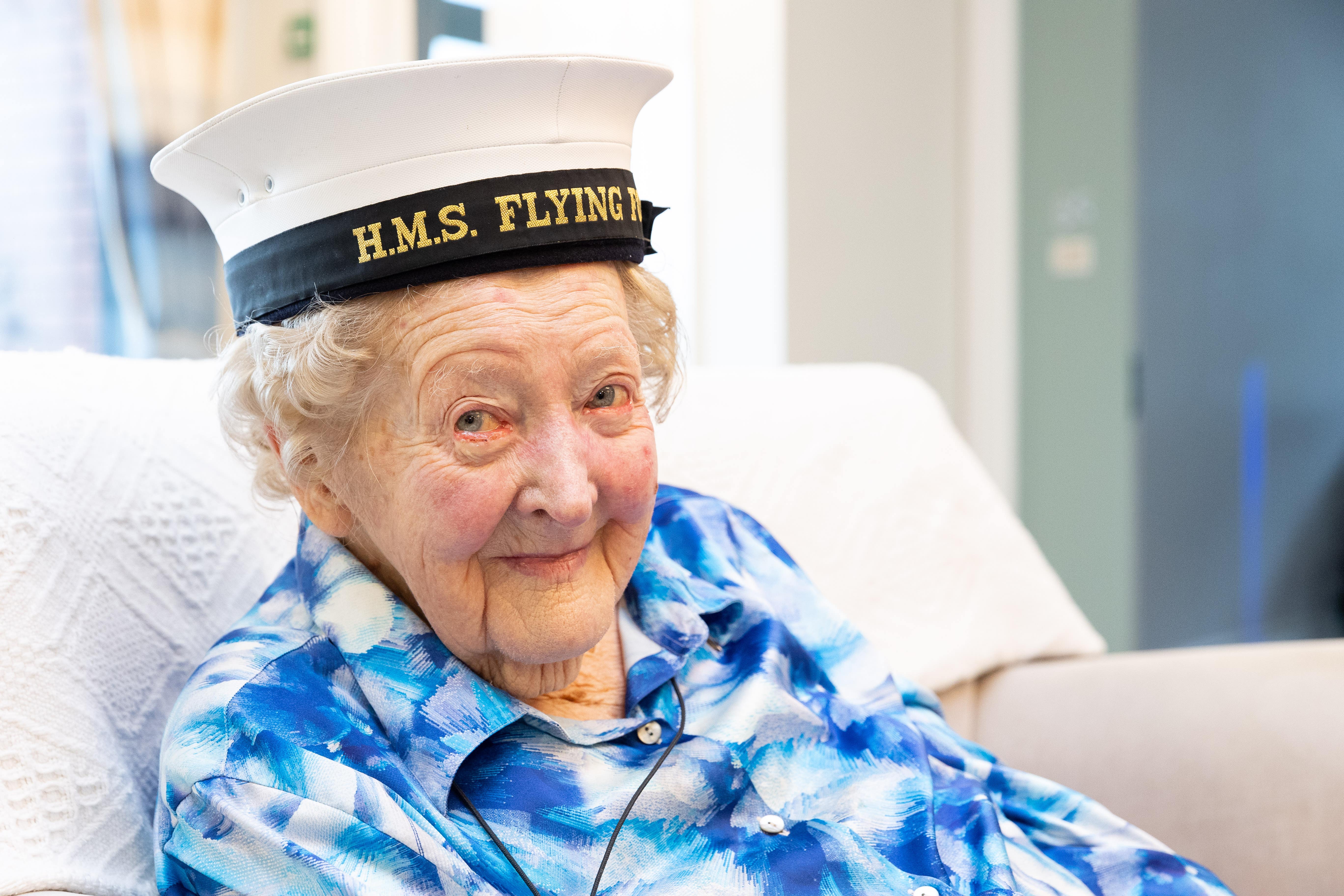 Margaret Grey pictured in the cap (St Monica Trust/PA)