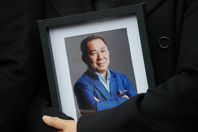 Vichai Srivaddhanaprabha died in a helicopter crash in 2018 (Joe Giddens/PA)