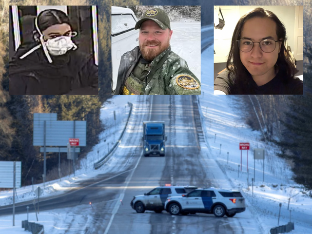 <p>Teresa Youngblut (left), who is accused of killing border patrol agent David Maland (center) near the U.S.-Canada border is believed to be linked to  Maximilian Snyder (right) who was arrested Friday and charged with a separate murder in California </p>