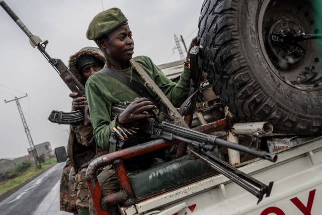 <p>Congolese government troops deploy outside Goma, Democratic Republic of the Congo</p>