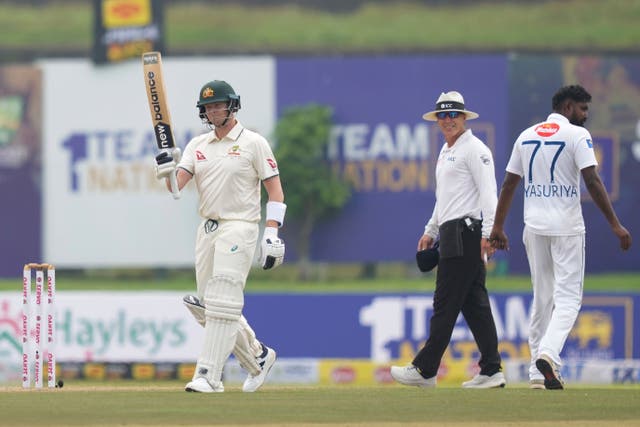 Smith reached 10,000 runs during the first Test against Sri Lanka (Eranga Jayawardena/AP)
