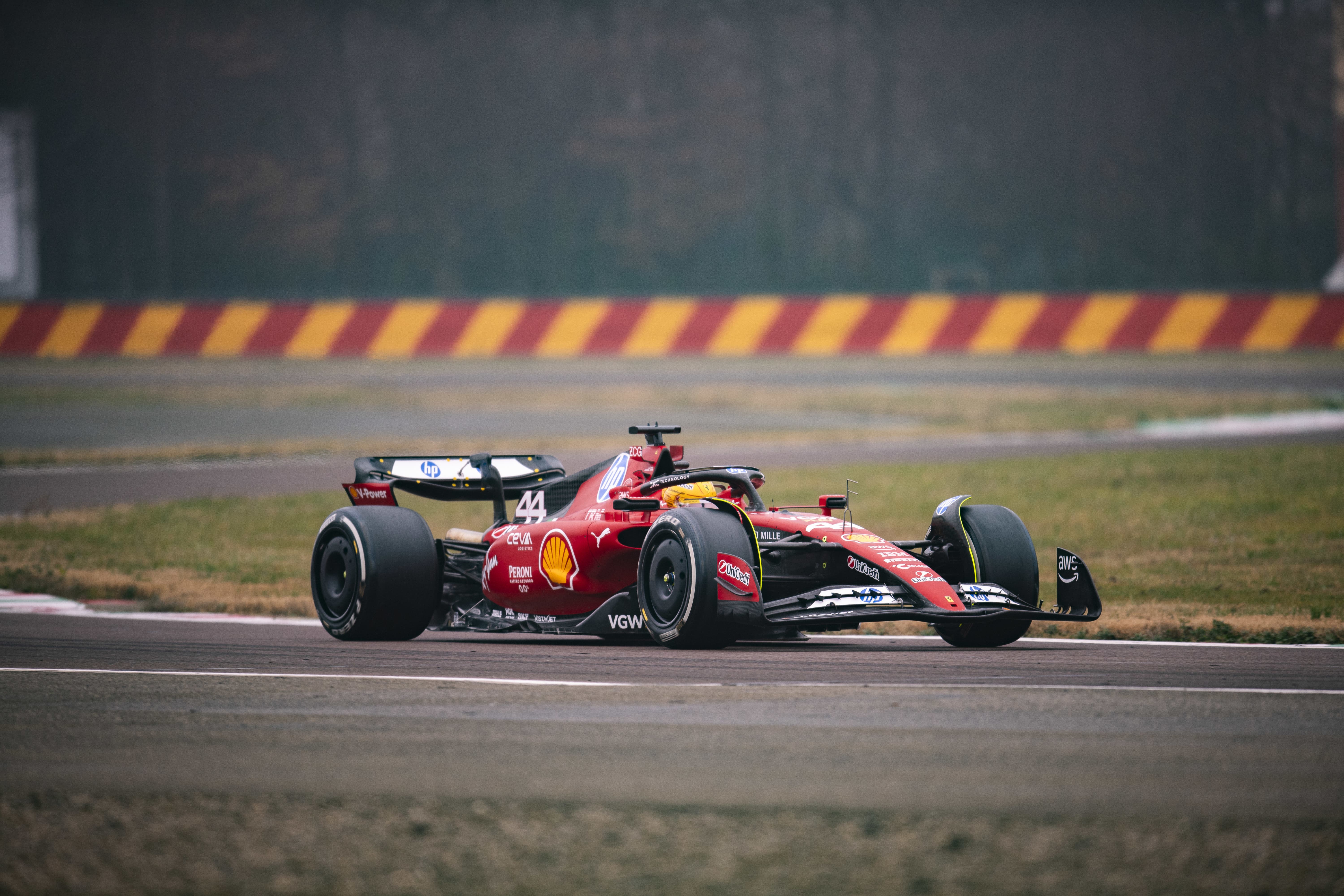 Lewis Hamilton crashed on his second test for Ferrari (Fabrizio Boldoni/PA)