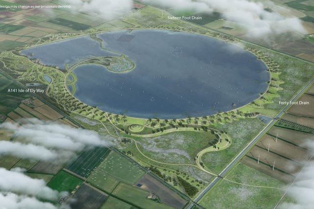 A computer generated image of the Fens reservoir (Anglian Water/PA)