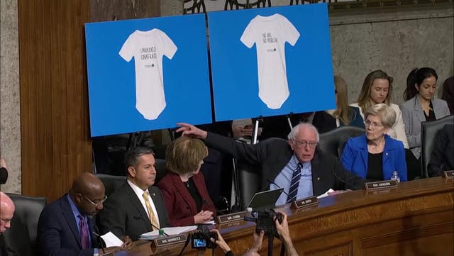 <p>Moment Bernie Sanders grills RFK Jr. over 'unvaxxed' baby clothes: 'Are you supportive of these onesies?‘</p>