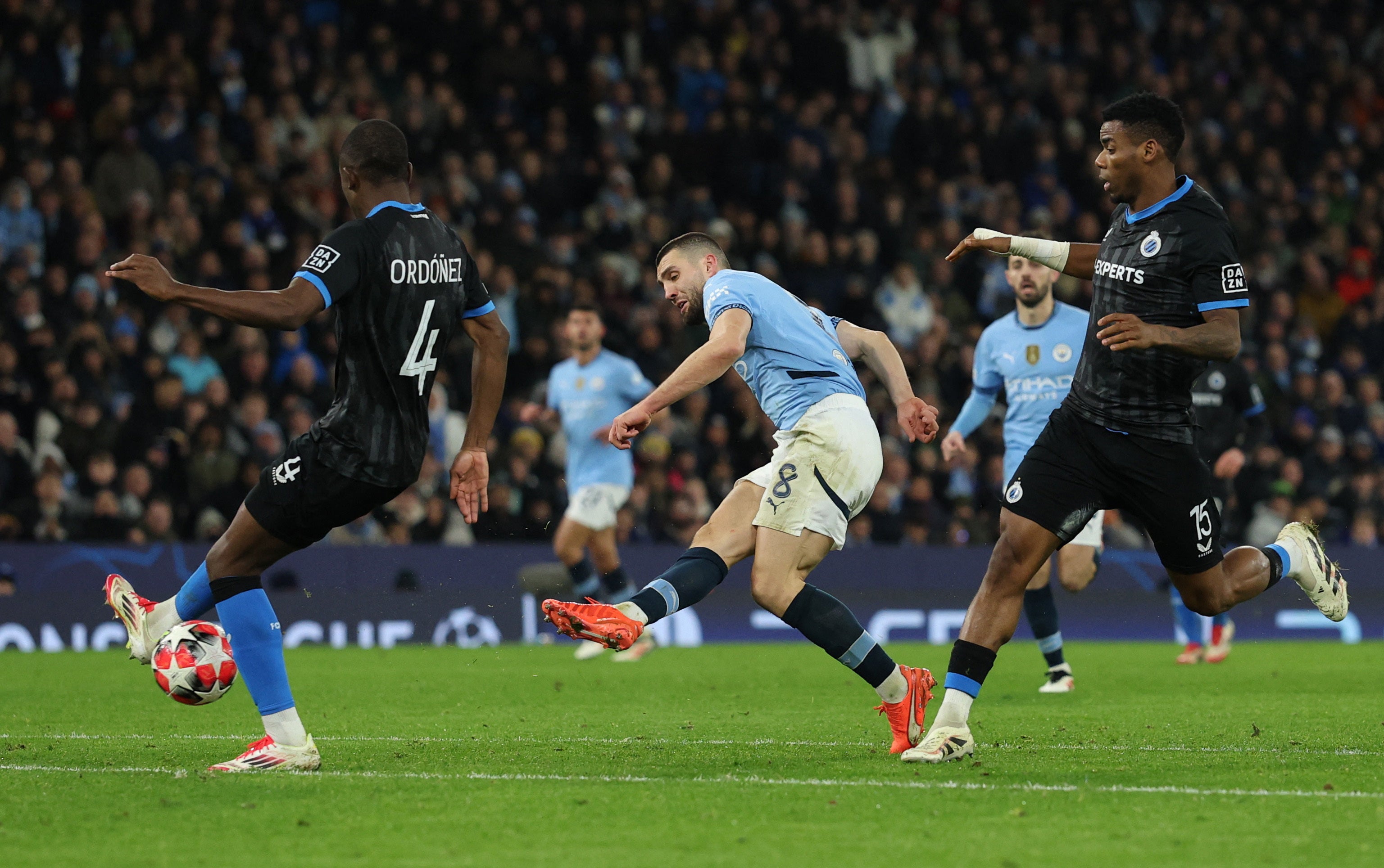 Mateo Kovacic equalised for City after they went behind in their must-win clash with Club Brugge