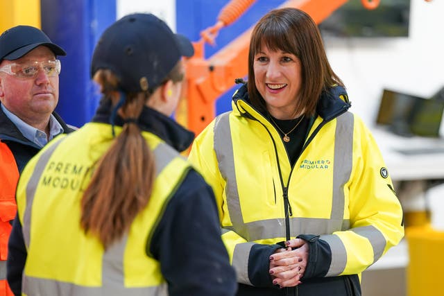 <p>Chancellor Rachel Reeves spoke with staff at a manufacturing facility in Driffield, Humberside, on Thursday (Ian Forsyth/PA)</p>