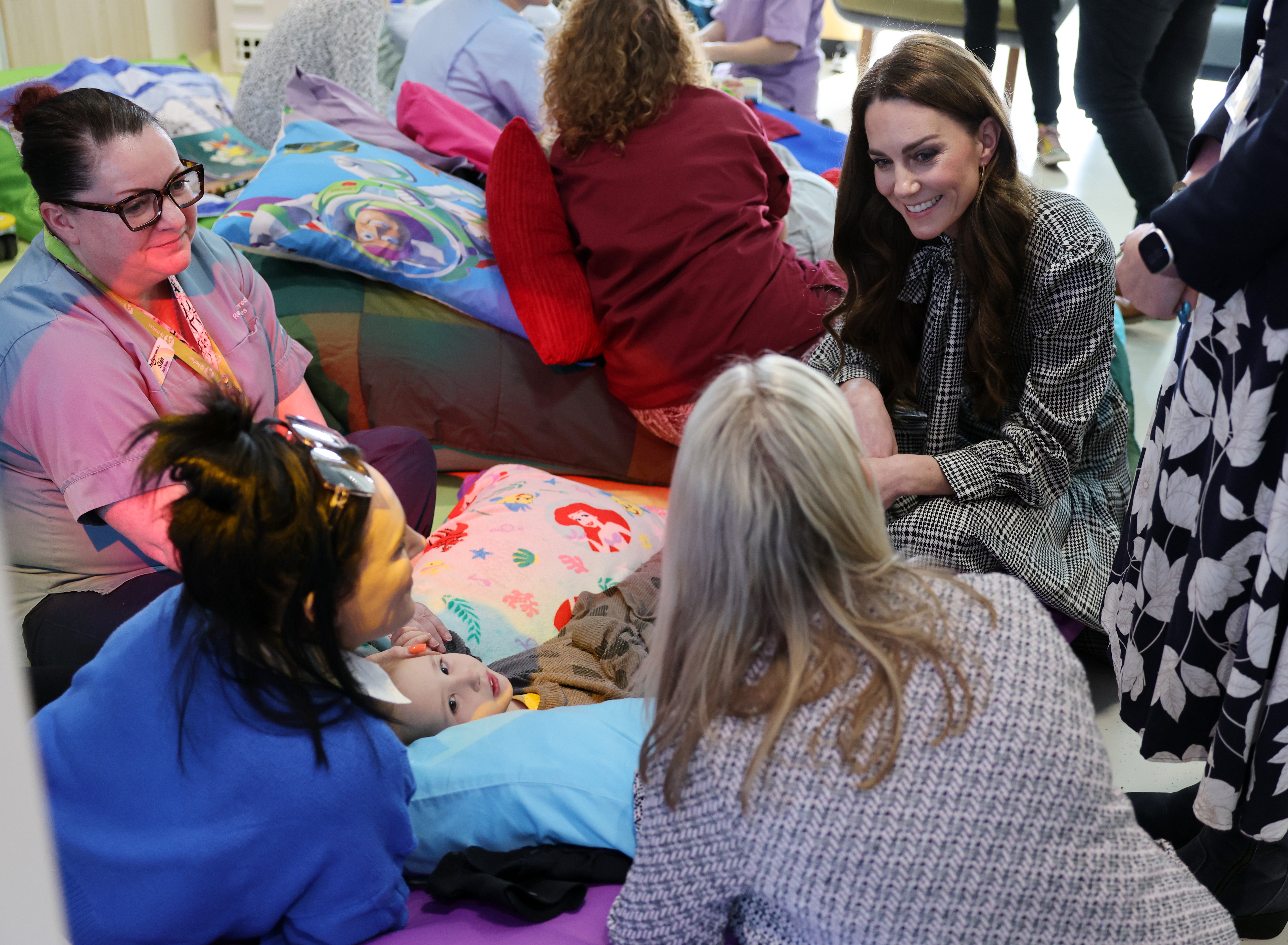 The Princess of Wales, Patron of Ty Hafan Children's Hospice, speaks to five-year-old Savanah-Blu