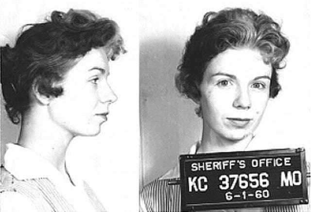 <p>This combination booking photo provided by the Jackson County, Mo., Sheriff's Office shows Sharon Kinne on June 1, 1960</p>