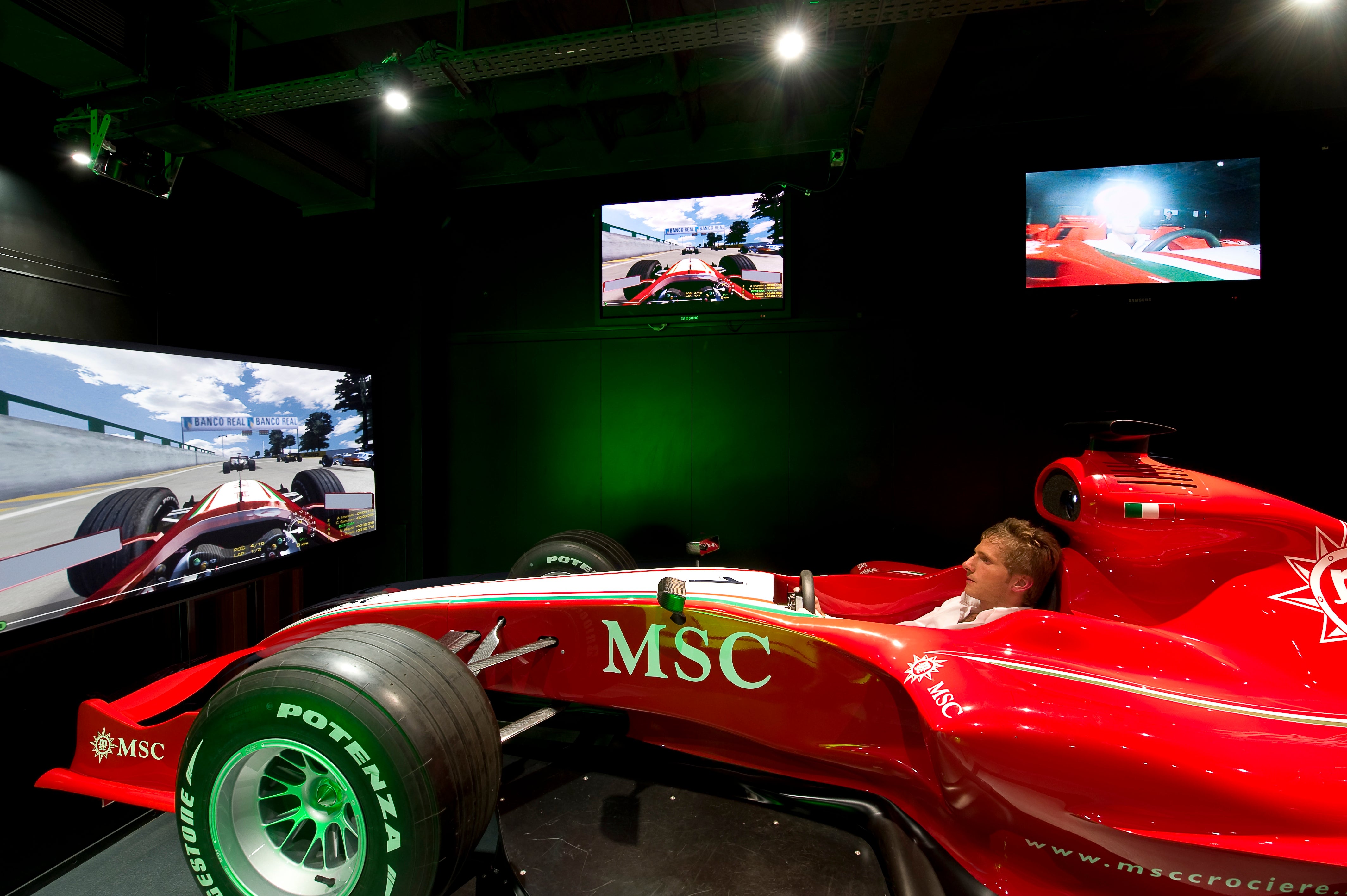 MSC is an F1 sponsor and passengers can try on-board simulators