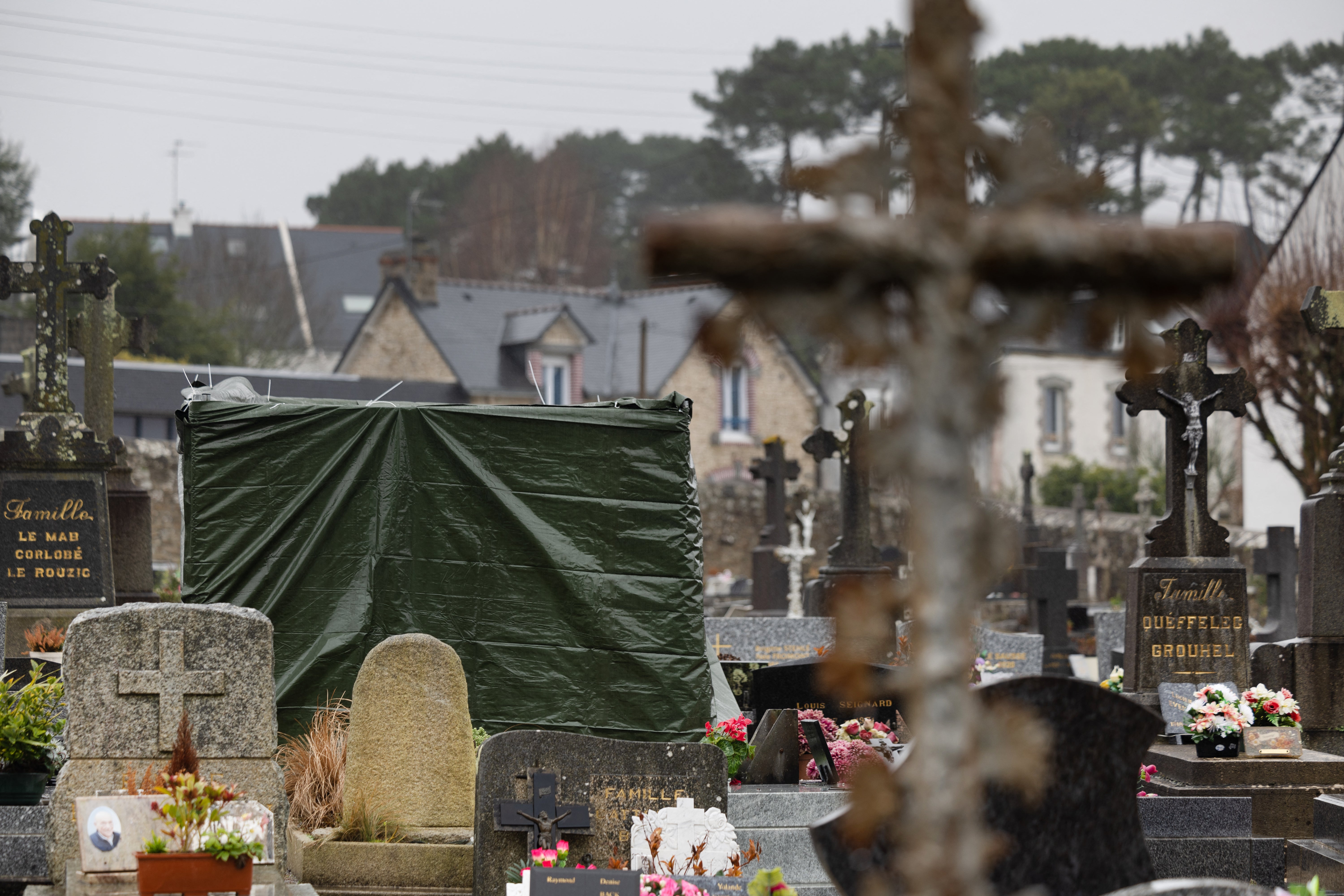 The covered tombstone in La Trinite-sur-Mer, western France