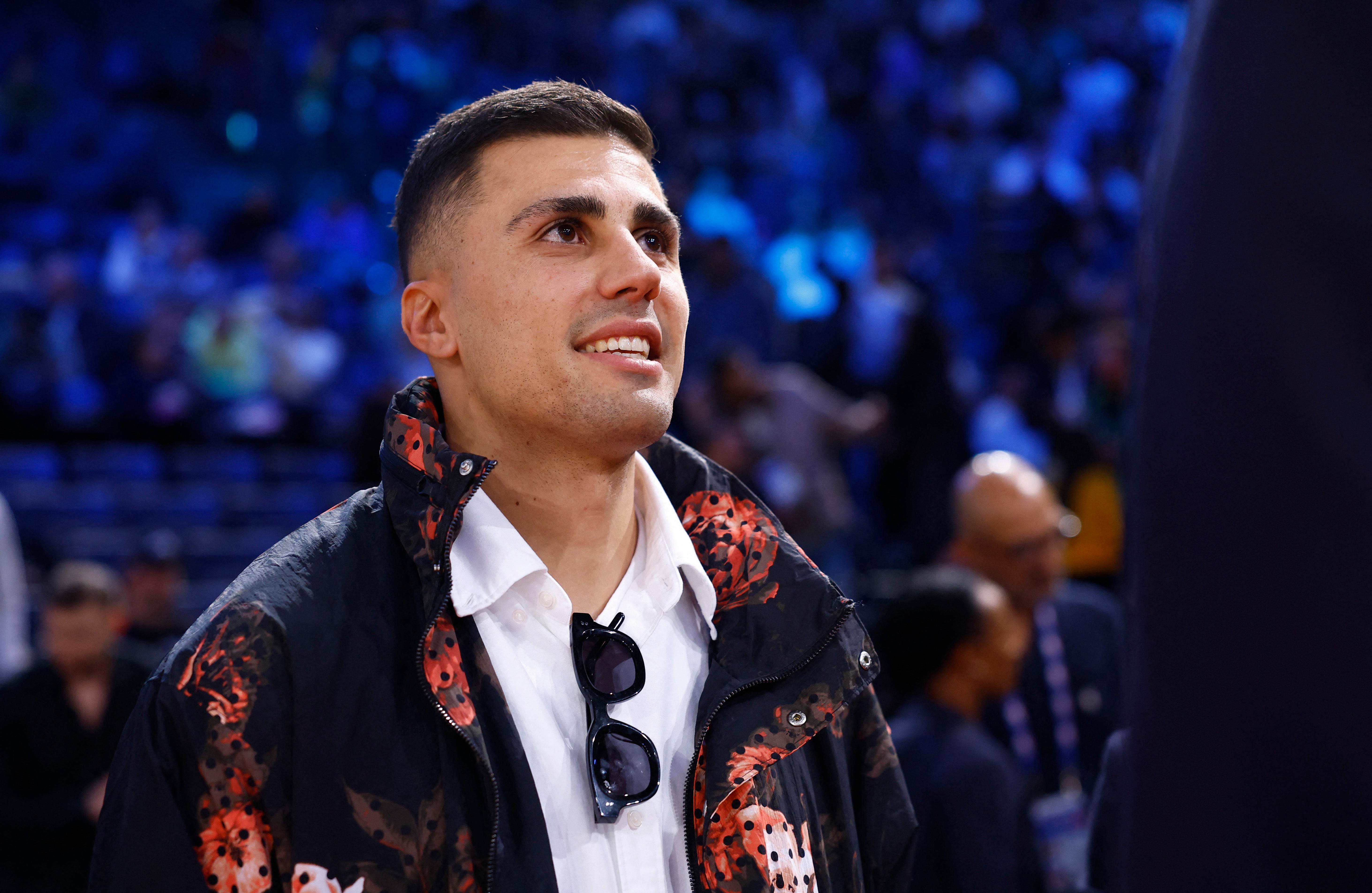 Man City star Rodri attends the Indiana Pacers v San Antonio Spurs game in the NBA