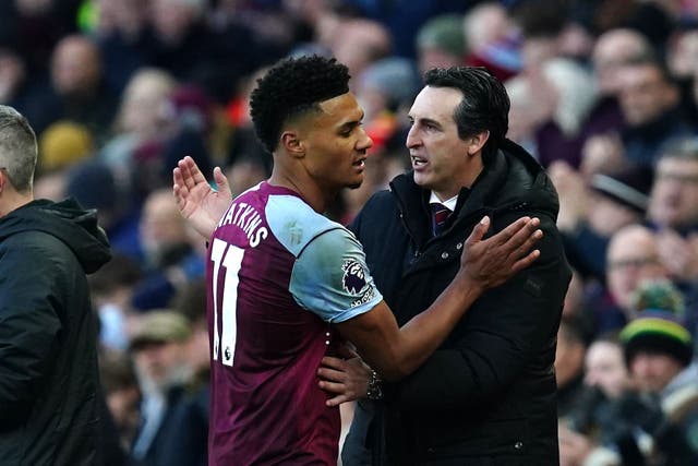 Unai Emery (right) insists Ollie Watkins is happy where he is (Nick Potts/PA)