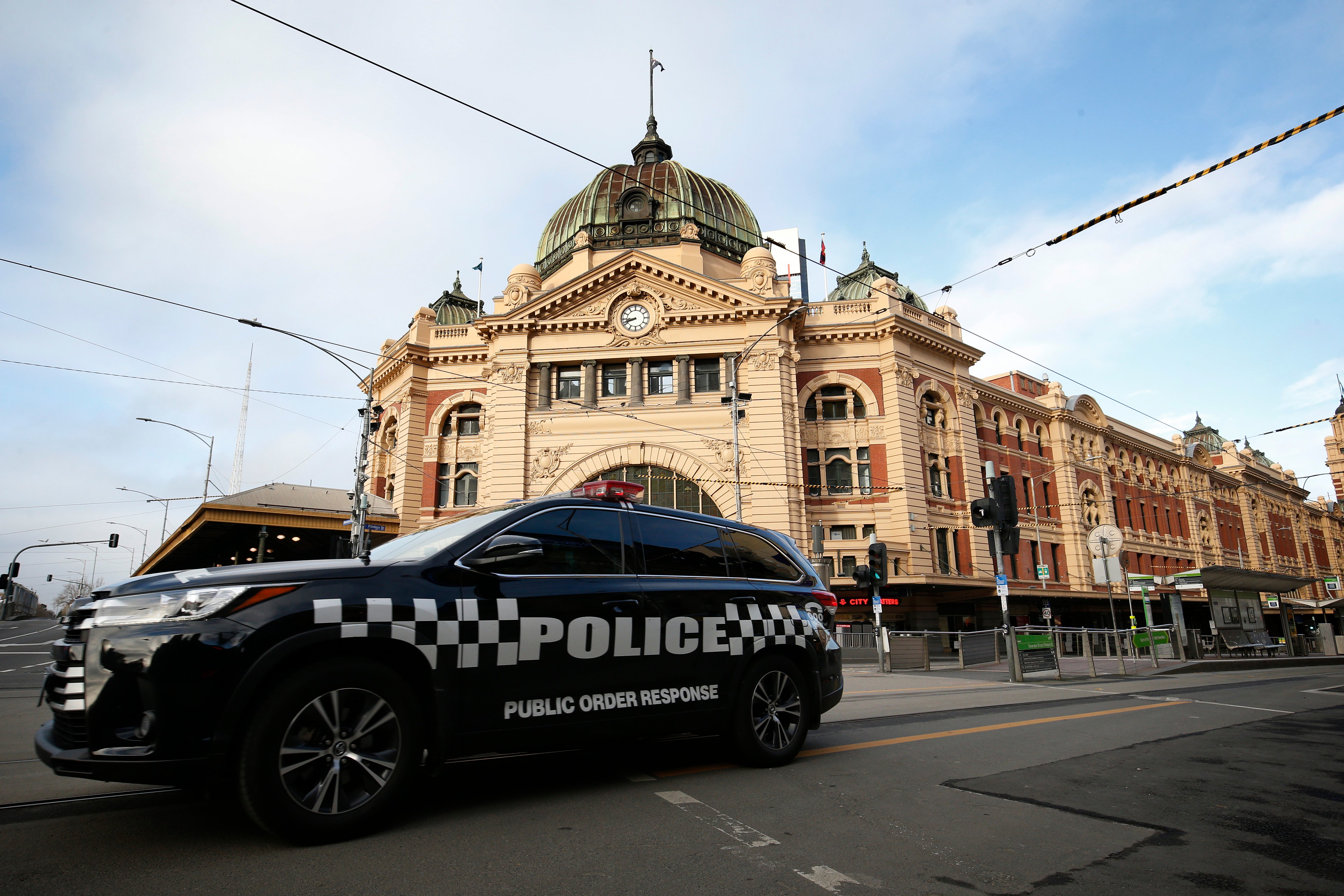 File. Police patrol Melbourne city