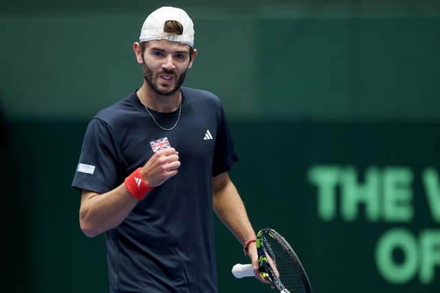 <p>Jacob Fearnley won on his Davis Cup debut for Great Britain</p>