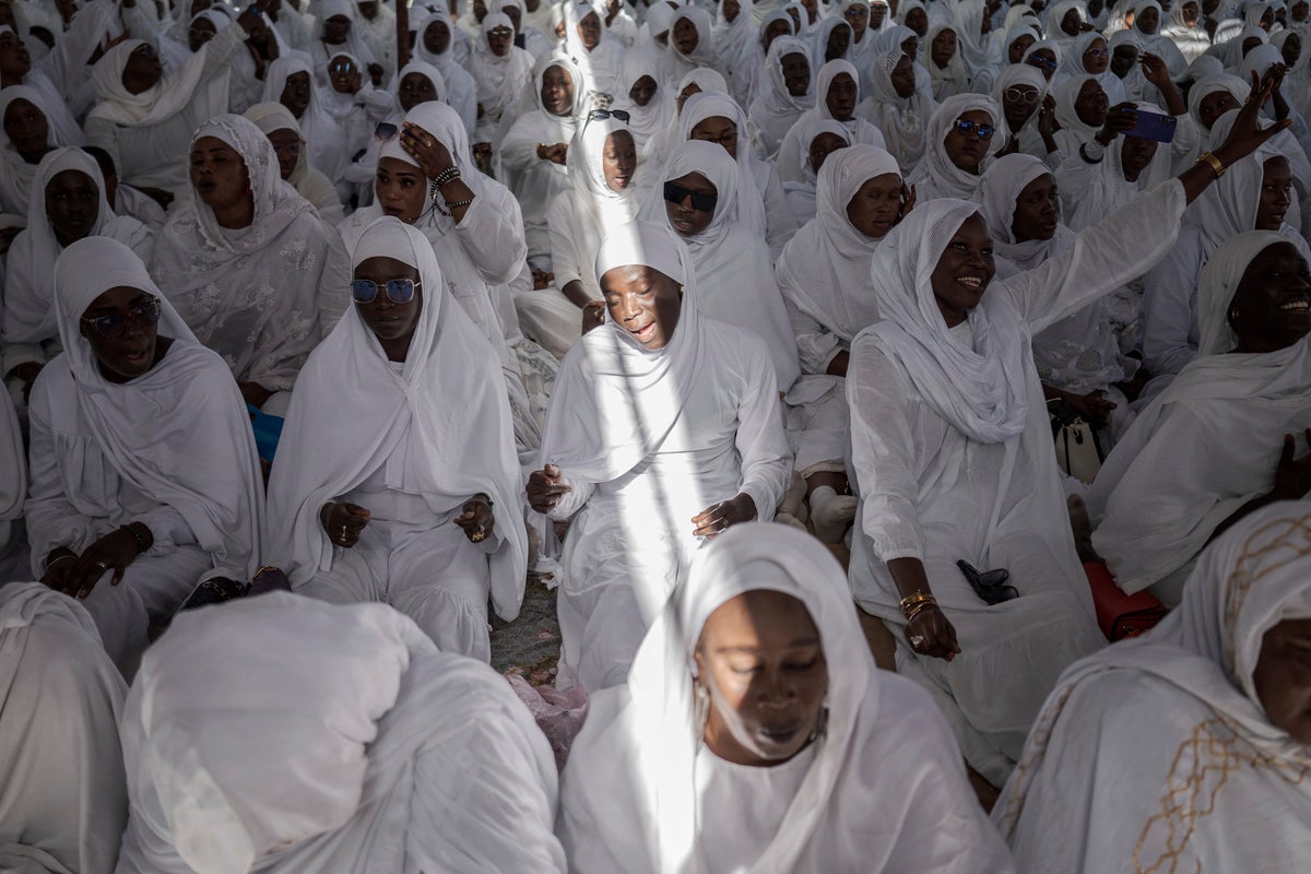 Thousands of followers of a Sufi Muslim brotherhood celebrate a sacred date in Senegal