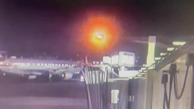 <p>New footage captures moment of Washington DC and military plane crash.</p>