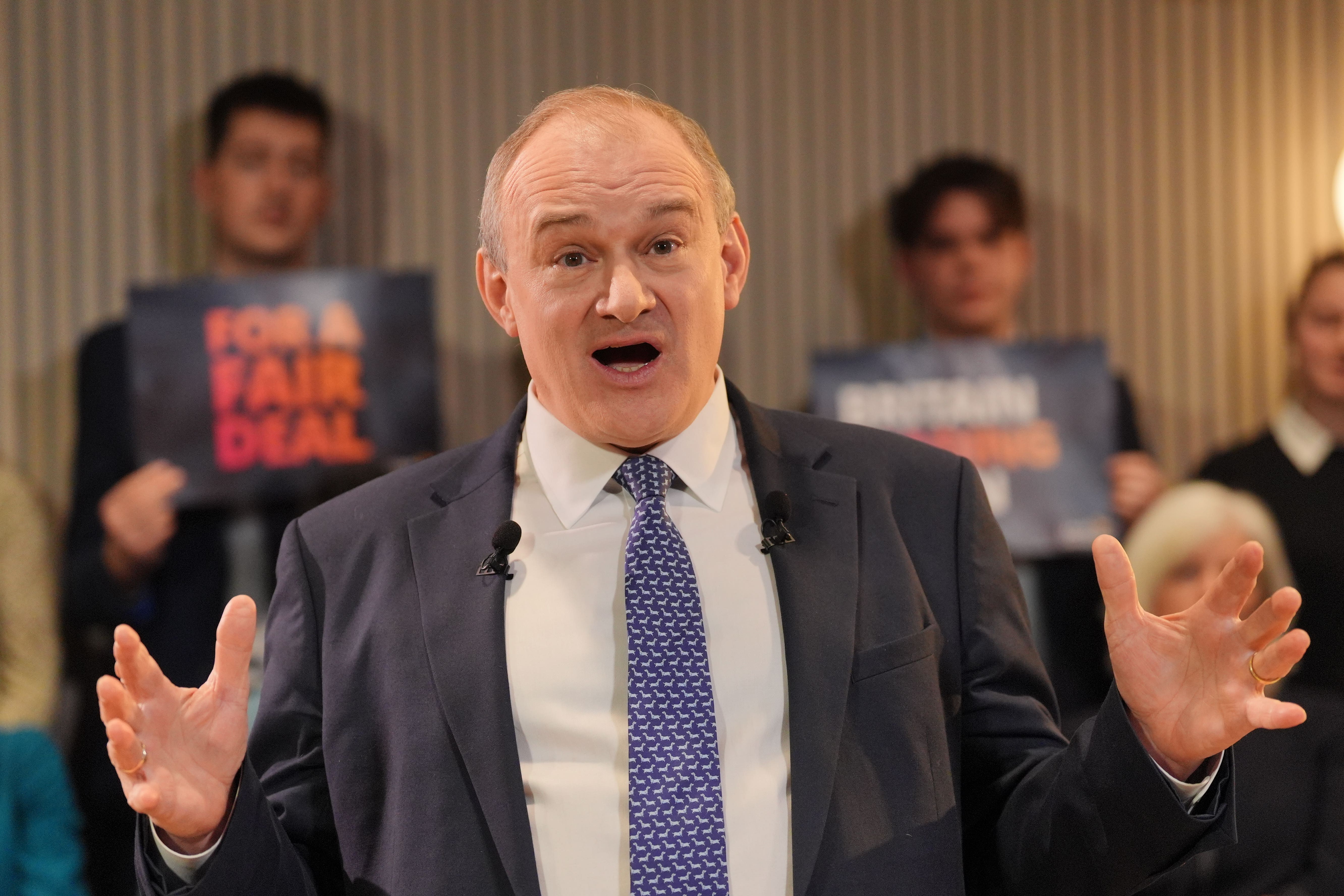 Liberal Democrat leader Sir Ed Davey has said the Prime Minister must “fire the starting gun” on talks to create a new customs union with the EU when he travels to Belgium on Monday. (Jonathan Brady/PA)