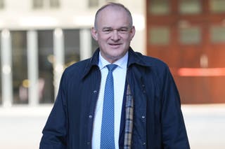 Liberal Democrats leader Sir Ed Davey leaves BBC Broadcasting House in London, after appearing on the BBC One current affairs programme, Sunday with Laura Kuenssberg (Lucy North / PA).