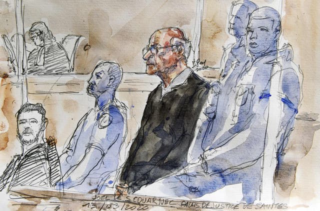 <p>A court sketch from Joel Le Scouarnec’s previous appearance in court</p>