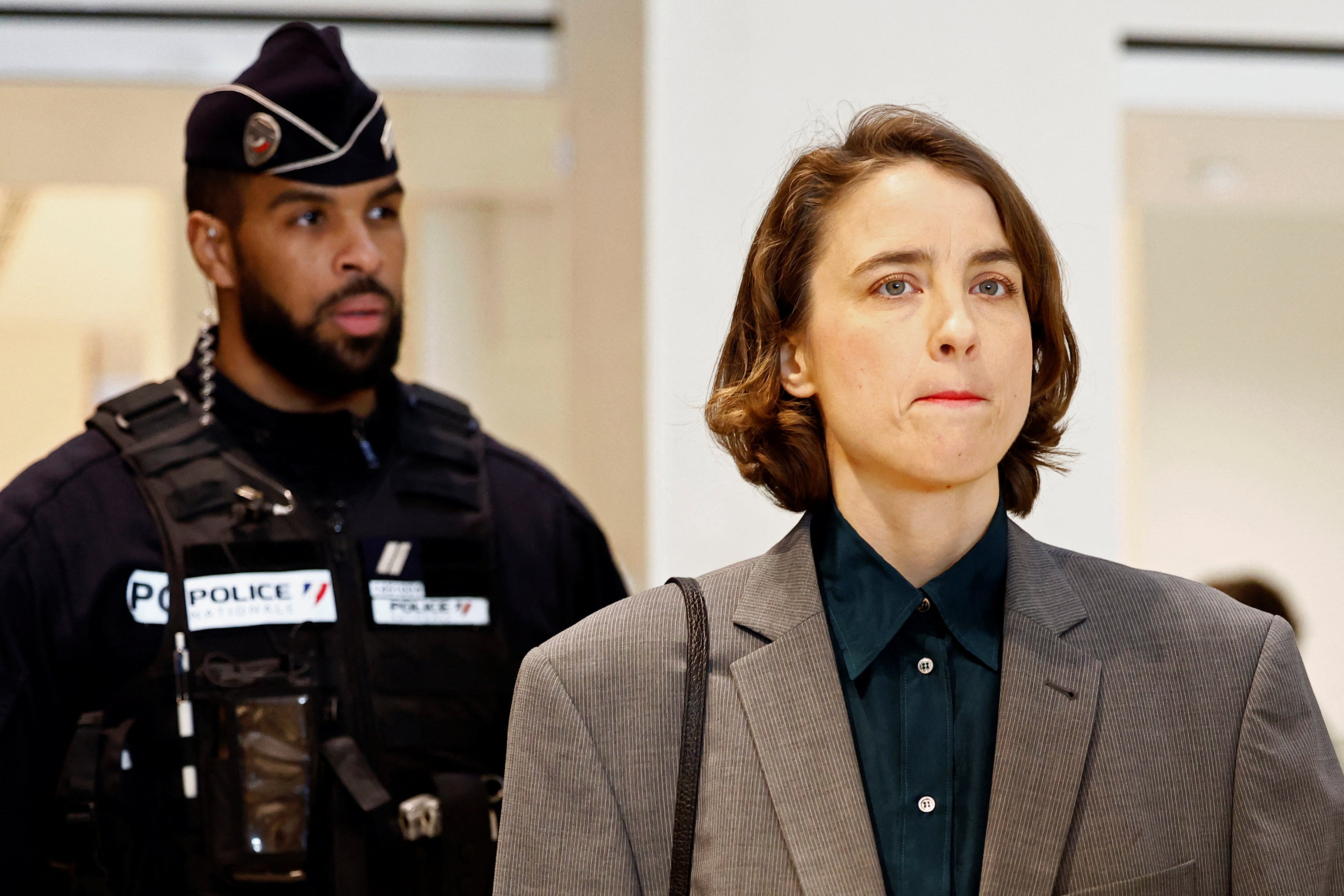 Adele Haenel arrives to attend the verdict in Ruggia's trial on February 3