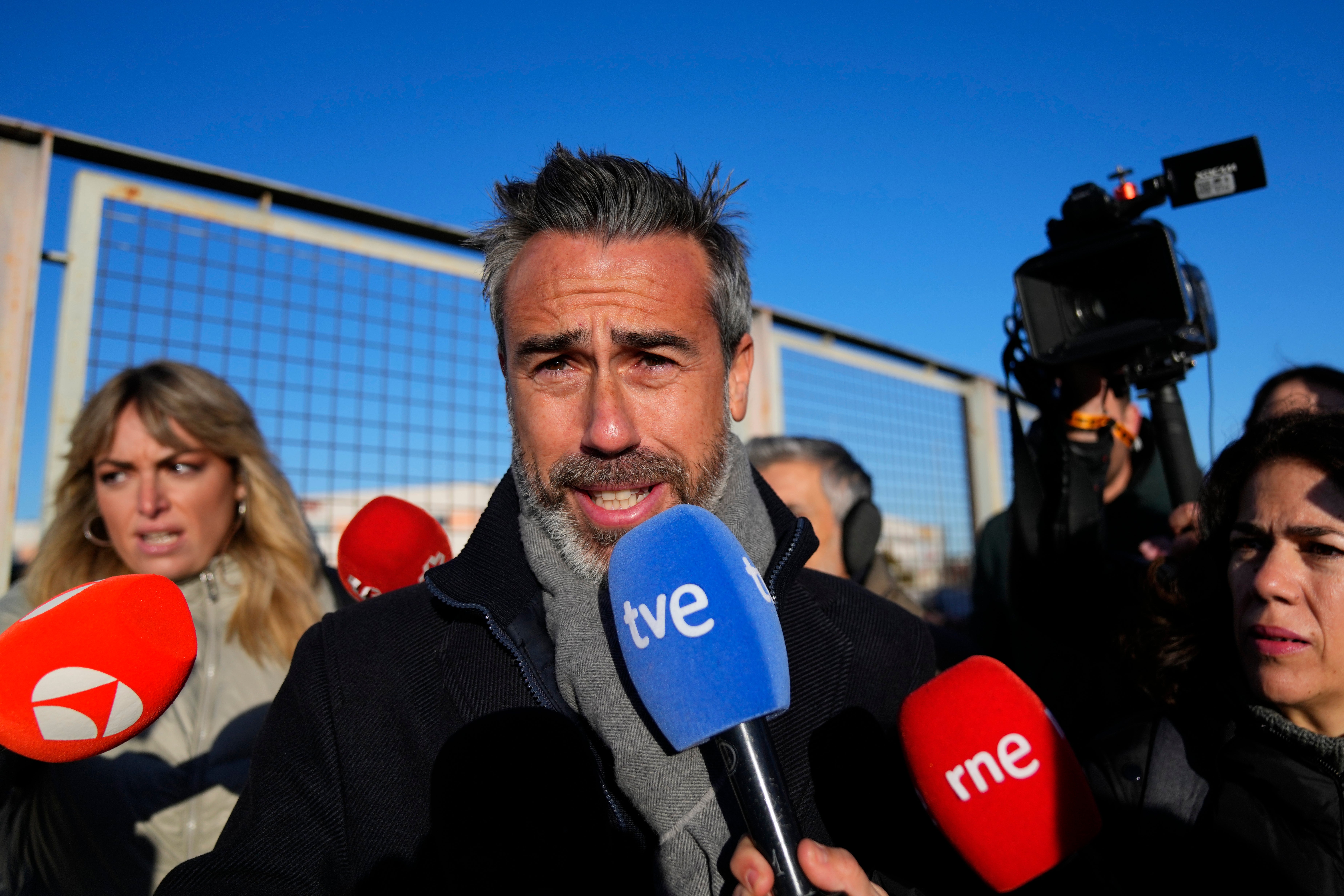 Jorge Vilda arrives at a court on the outskirts of Madrid