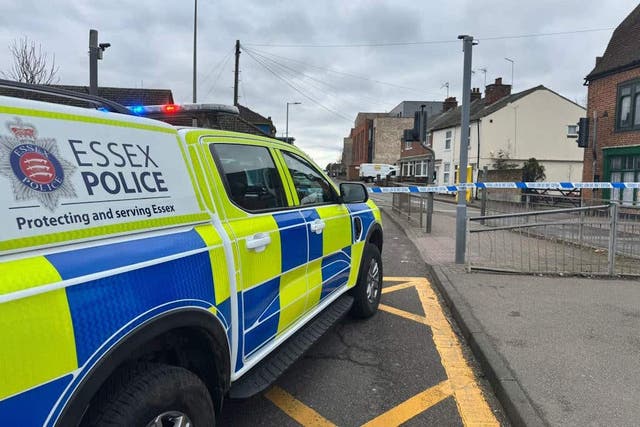 The scene in Colchester where four people died after a vehicle crashed into a building (Essex Police/PA)
