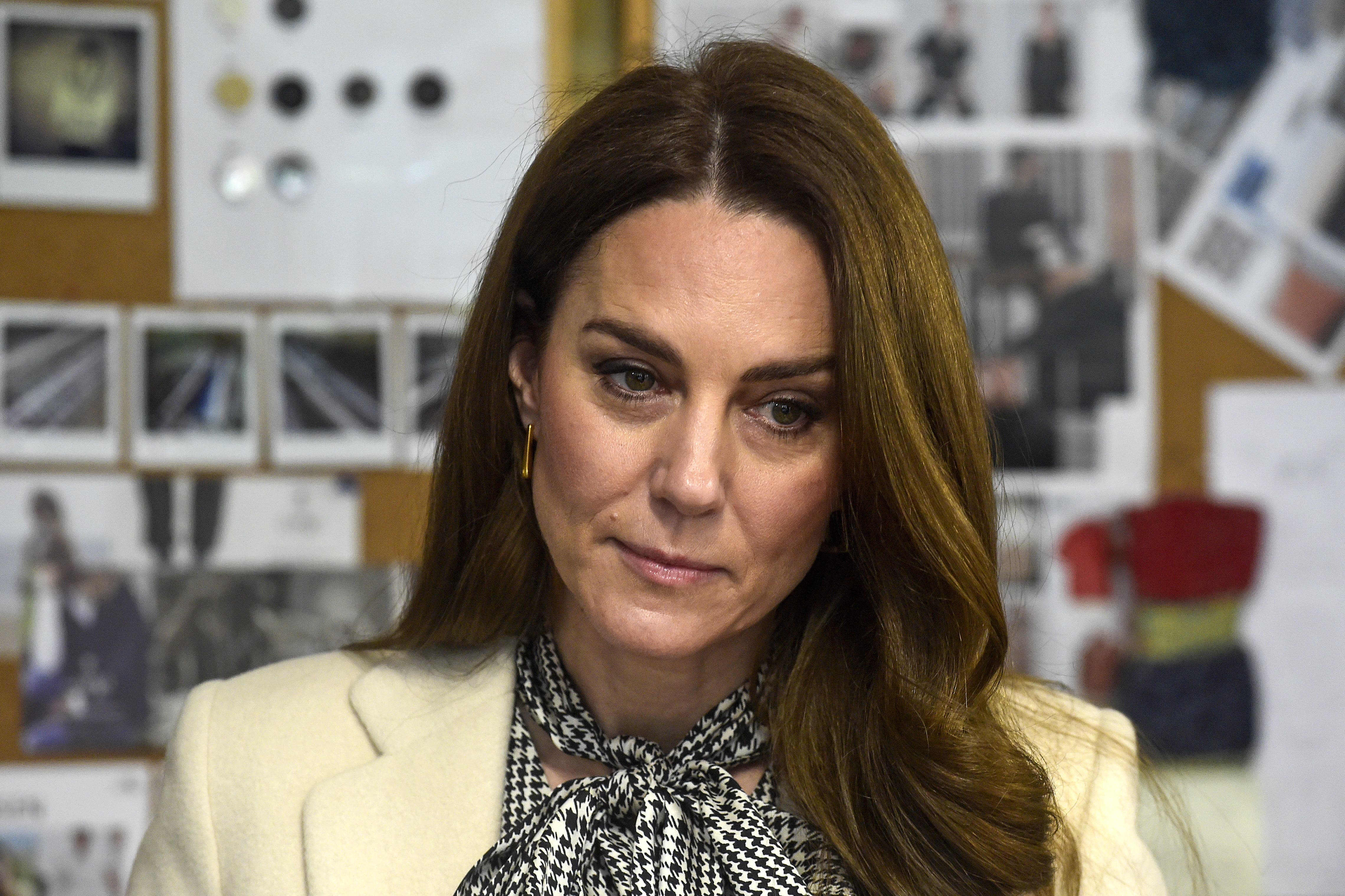 The Princess of Wales during a visit to Corgi, a textiles manufacturer in Ammanford, South Wales, focused on the production of socks and knitwear. Picture date: Thursday January 30, 2025.