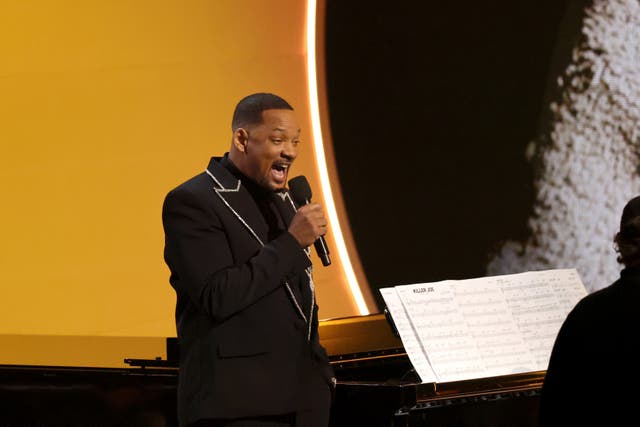 <p>Will Smith onstage at the 2025 Grammys</p>
