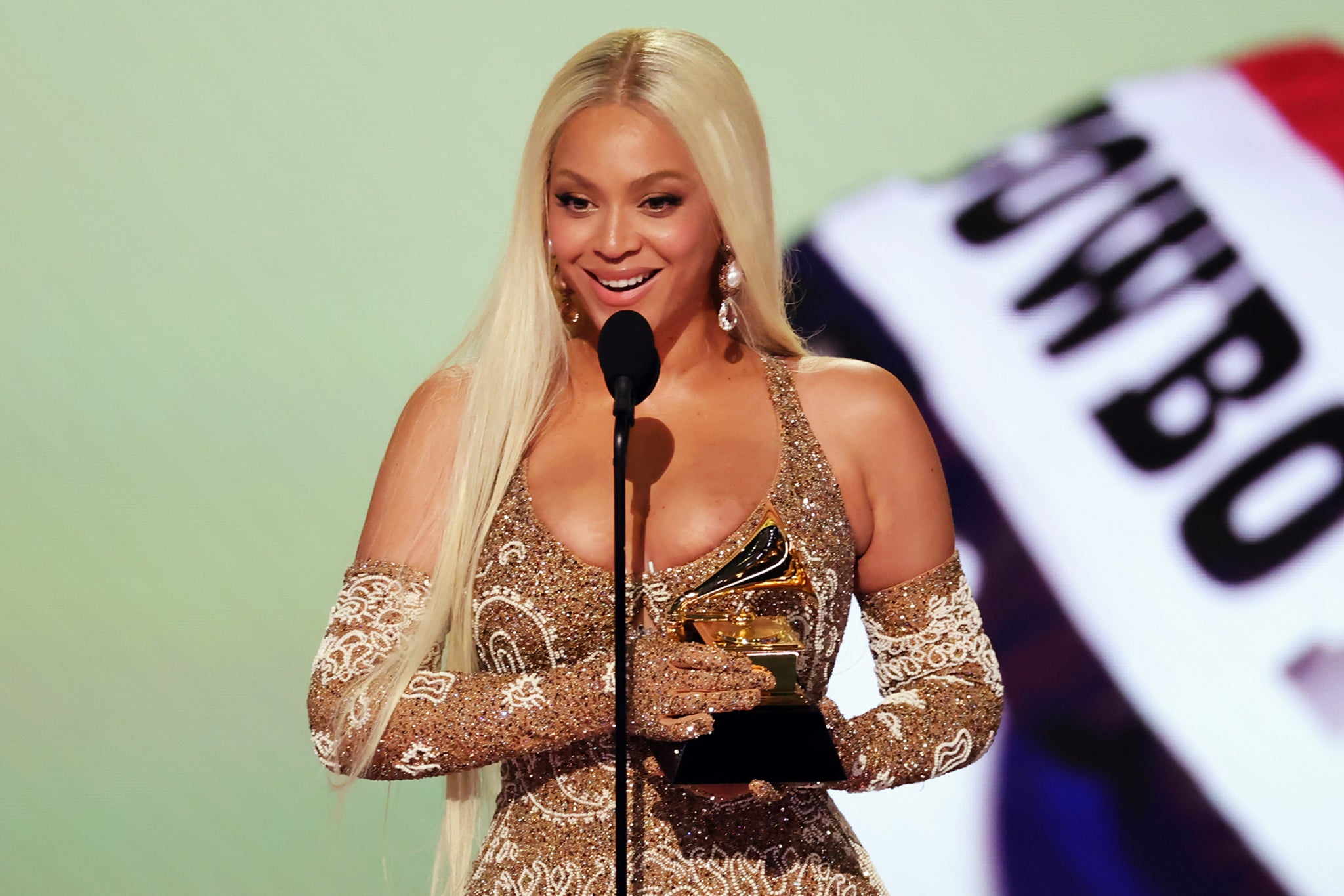 <p>Beyonce accepts the Best Country Album award for "COWBOY CARTER" at the 67th Annual Grammy Awards</p>
