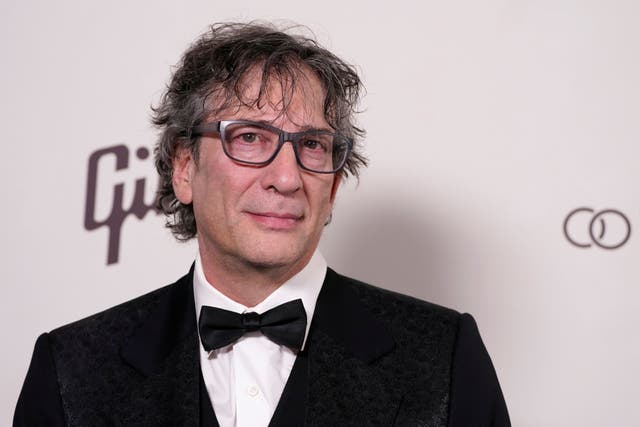 Neil Gaiman arrives at the Art of Elysium Heaven Gala in Los Angeles on January 6 2024 (AP)