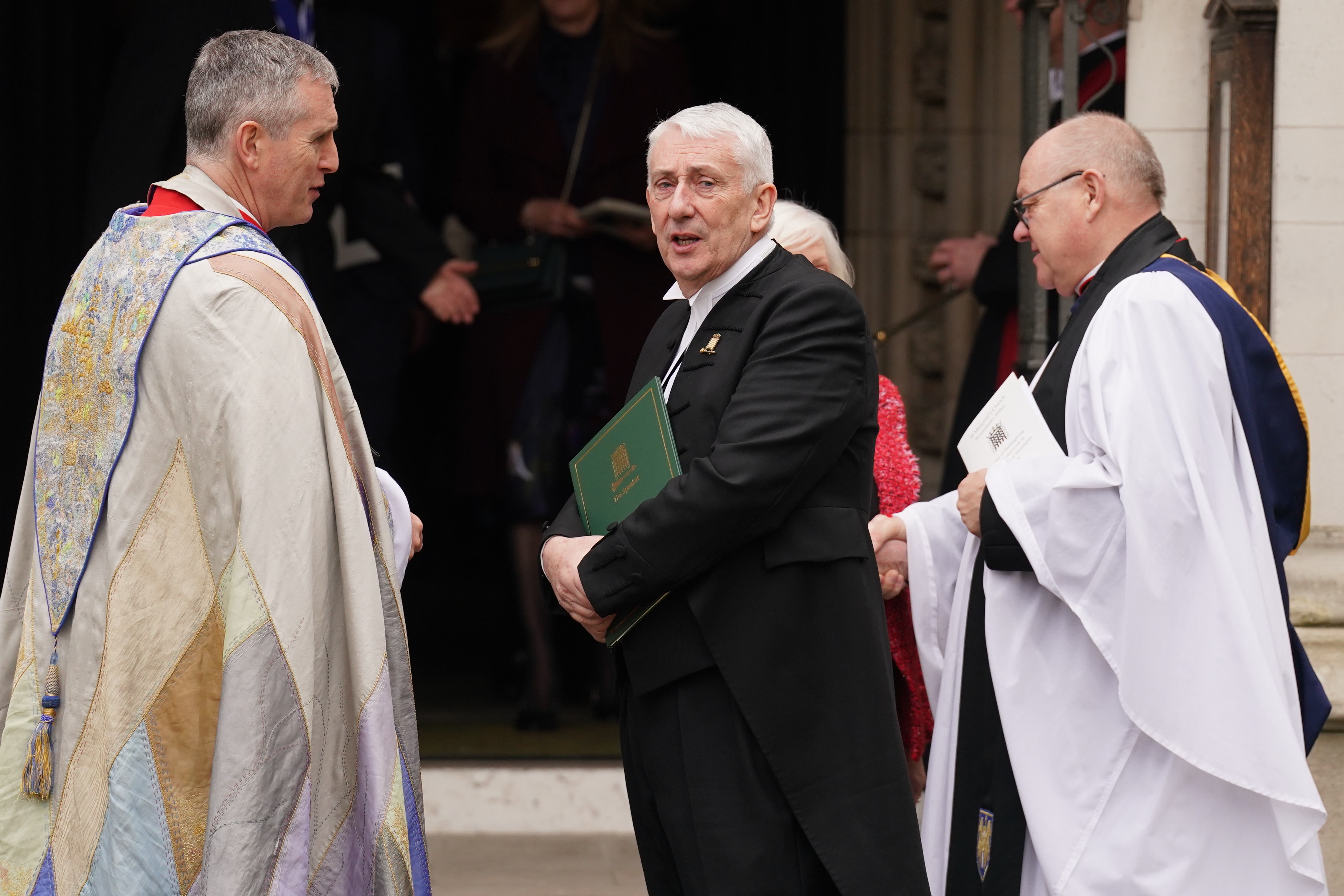 Commons Speaker Sir Lindsay Hoyle attended a memorial service for his father, former Labour MP Lord Hoyle. (Stefan Rousseau/PA)