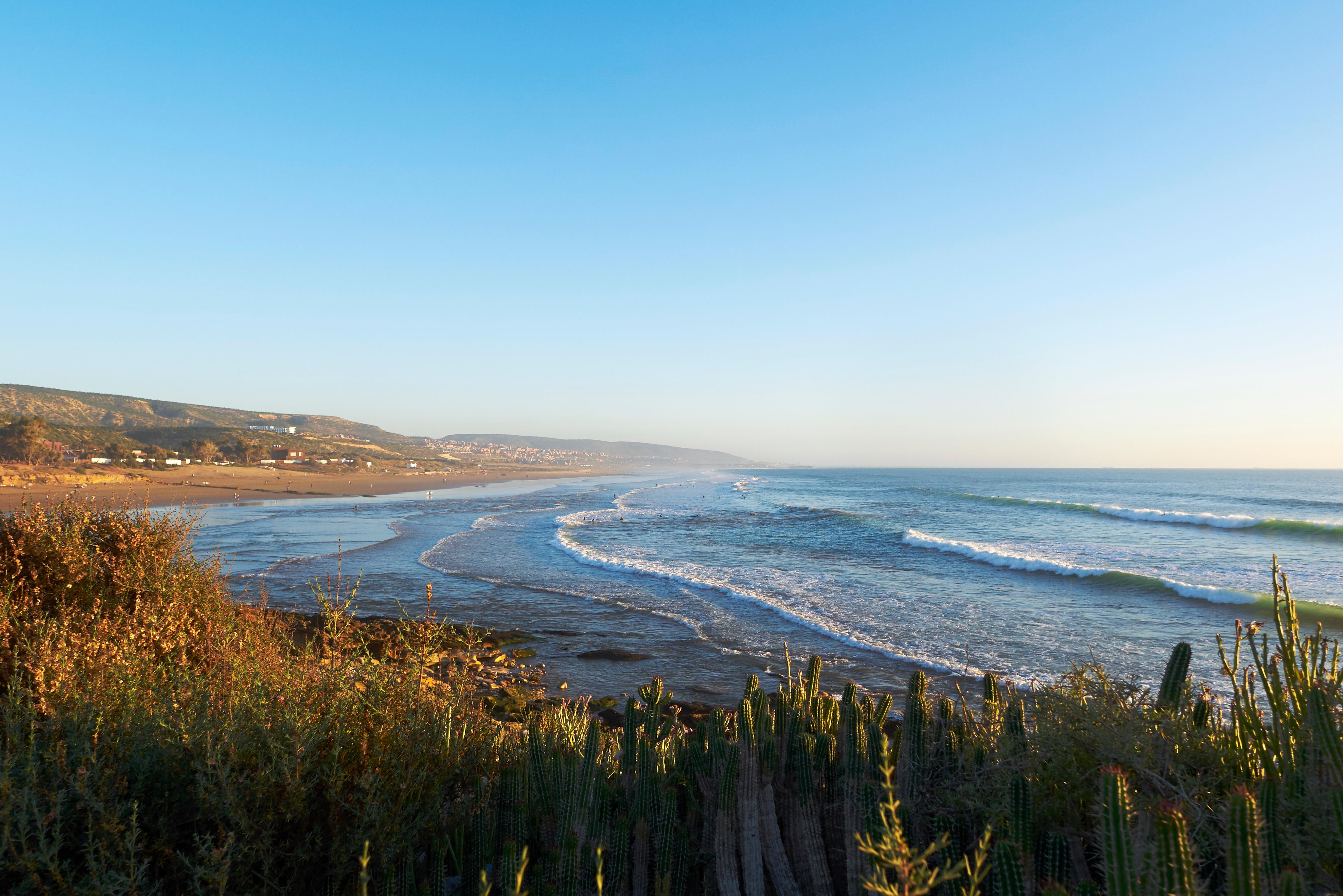 People flock to Taghazout for the world-class waves, golden beaches, and scenic sunset strolls