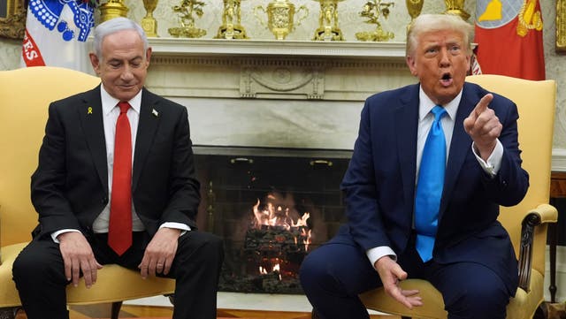 <p>President Donald Trump meets with Israel's Prime Minister Benjamin Netanyahu</p>