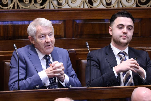 Independent TDs Michael Lowry and Barry Heneghan in the Dail chamber (Maxwells)