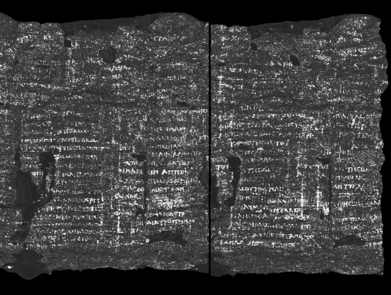 Badly burnt scroll digitally unwrapped to provide first look in 2,000 years