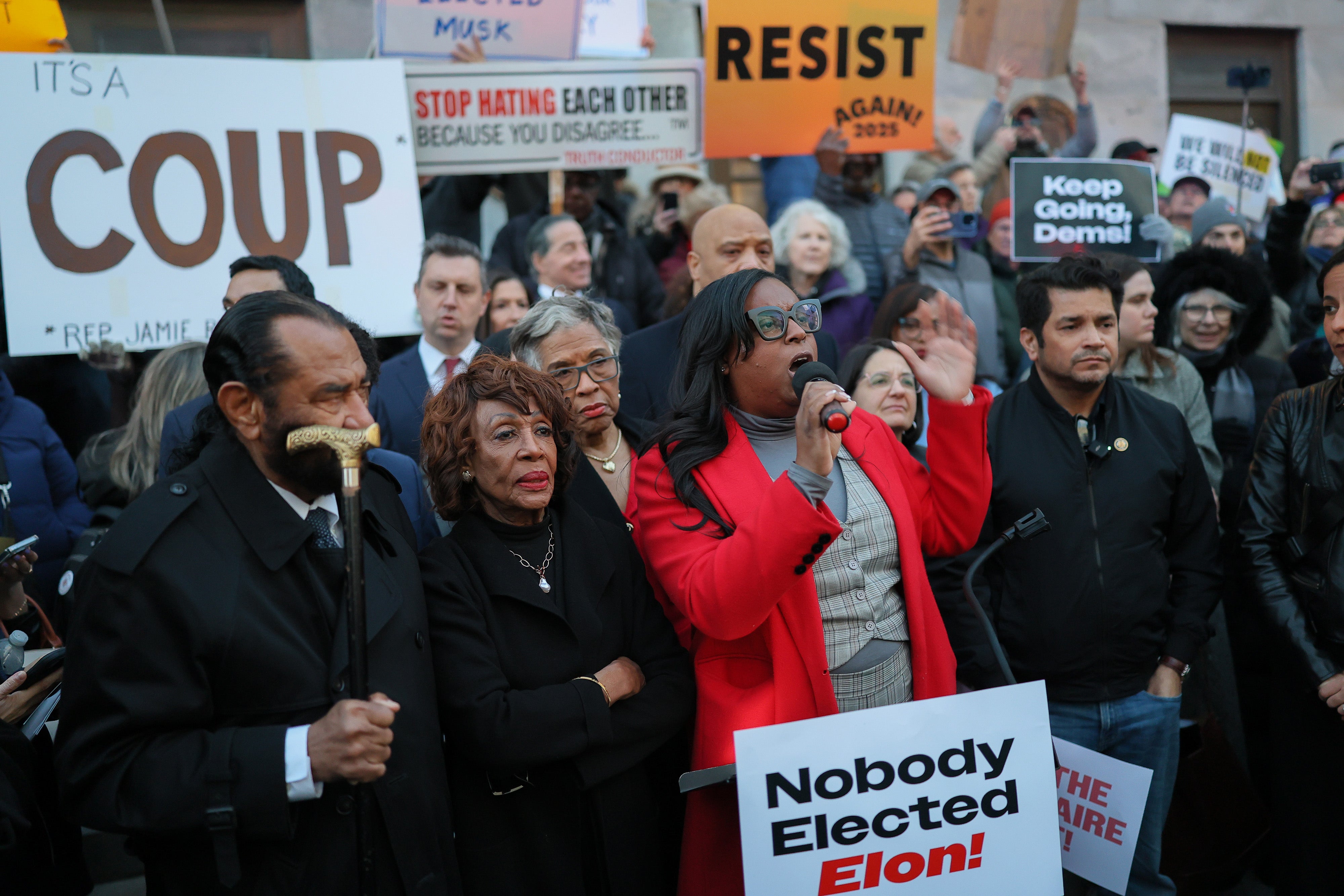 American tail. Lamonica Mciver (D-NJ) speaks during which we decide to fight: No one is elected Elon Rally on the US Treasury Department 4. February
