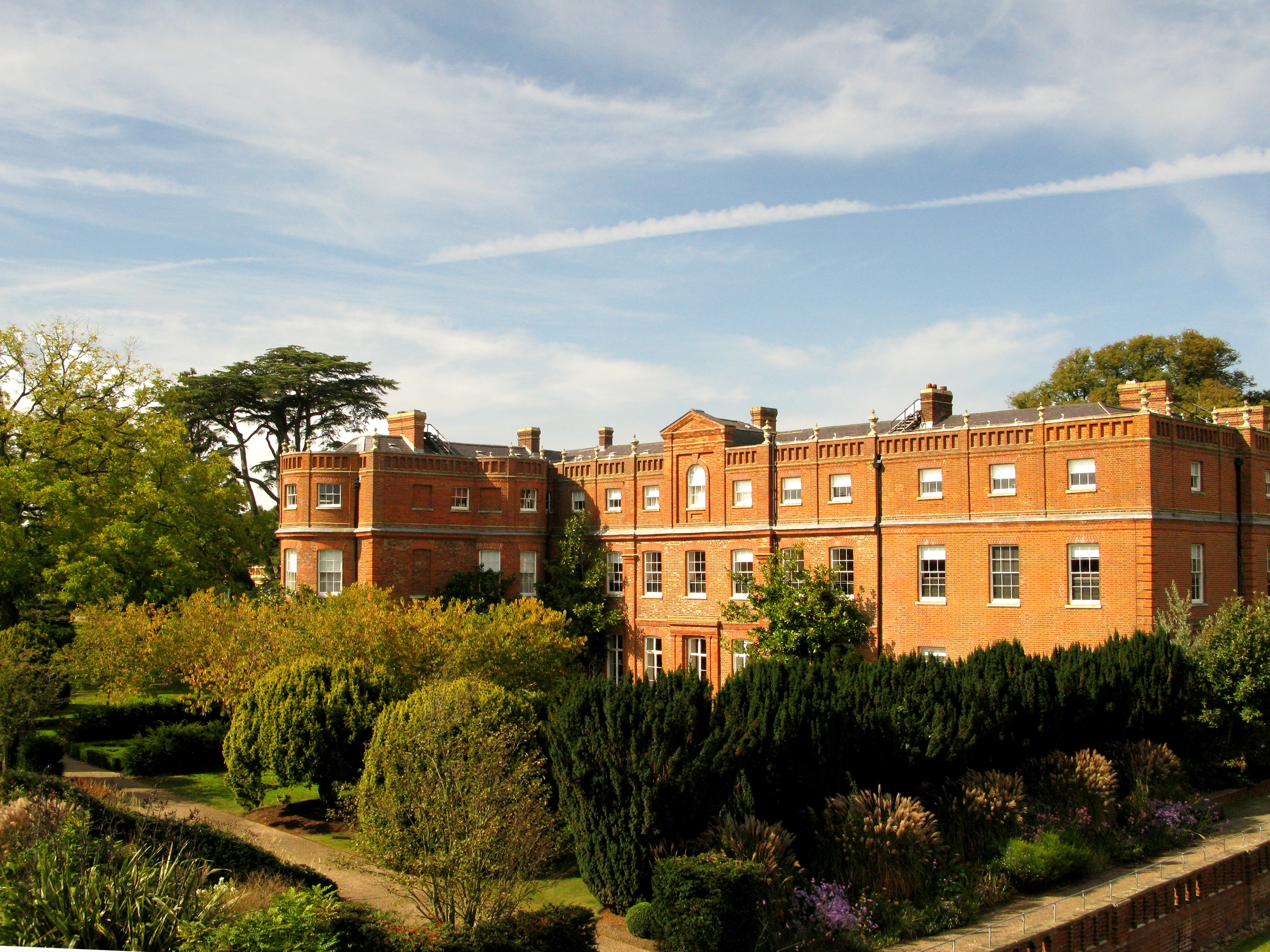 The Grove is located in an 18th-century red brick mansion