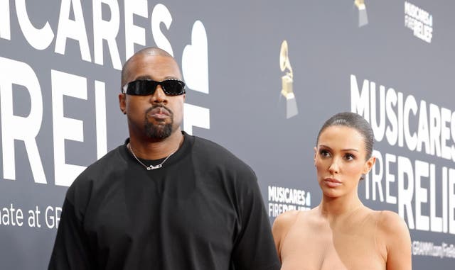 <p>Kanye West and Bianca Censori attend the 67th Annual GRAMMY Awards</p>