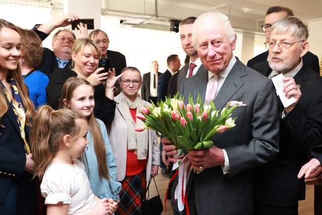 The King during a visit to the Polish Social and Cultural Association (Ian Vogler/Daily Mirror/PA)
